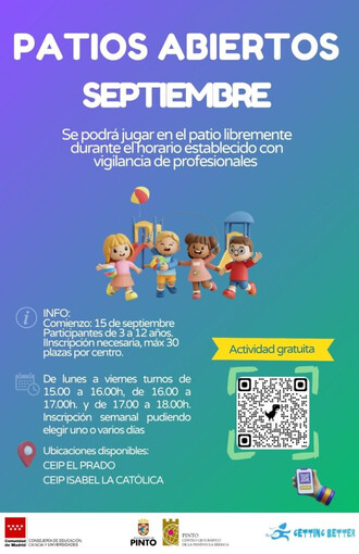 Vuelve el programa 'Patios Abiertos' en colegios para facilitar la conciliación familiar