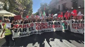 Unos 4.000 estudiantes se manifiestan en apoyo a Palestina y piden actos al Gobierno