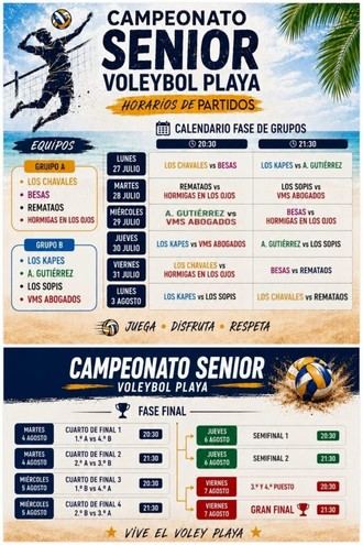 Inicia la temporada de Voley Playa con campeonatos para todas las edades a partir del 27 de julio