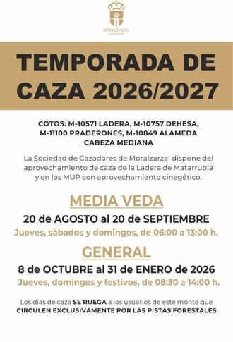 Regulación y calendario de caza 2026-2027 en la localidad madrileña
