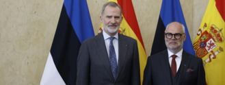 El rey Felipe VI junto al presidente de la República de Estonia, Alar Karis
