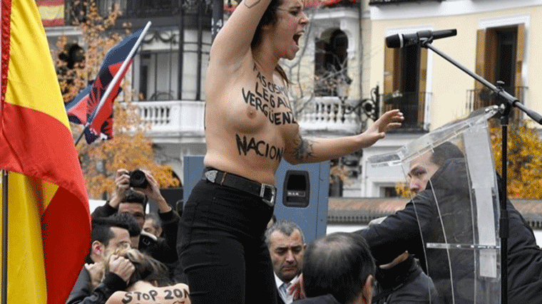 Detenido un miembro de falange por el altercado con activistas de Femen
