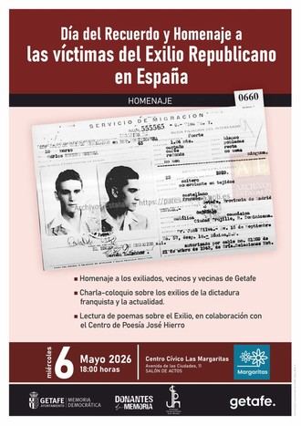 Acto en Getafe rinde homenaje a las víctimas del exilio español en México
