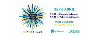 Mercado de artesanía y talleres familiares en la Plaza Cervantes el 12 de abril