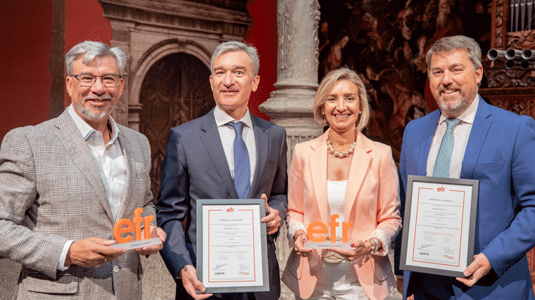 Ibercaja obtiene el certificado efr por su compromiso con el bienestar de sus empleados