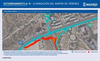 La A-5 recupera su trazado original tras eliminar un desvío provisional