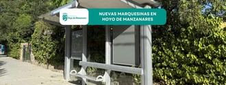 Nuevas marquesinas accesibles y sostenibles mejoran el transporte público en Hoyo de Manzanares