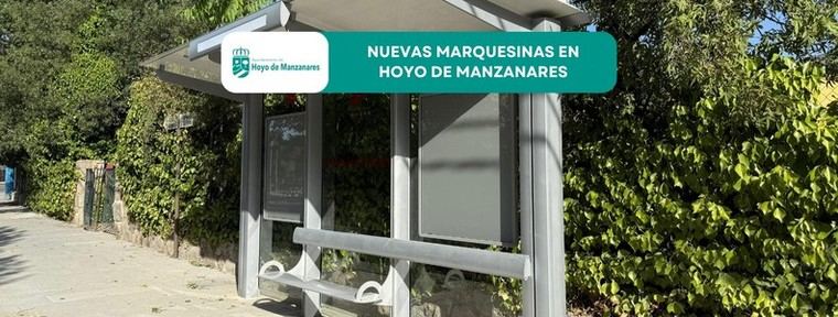 Nuevas marquesinas accesibles y sostenibles mejoran el transporte público en Hoyo de Manzanares