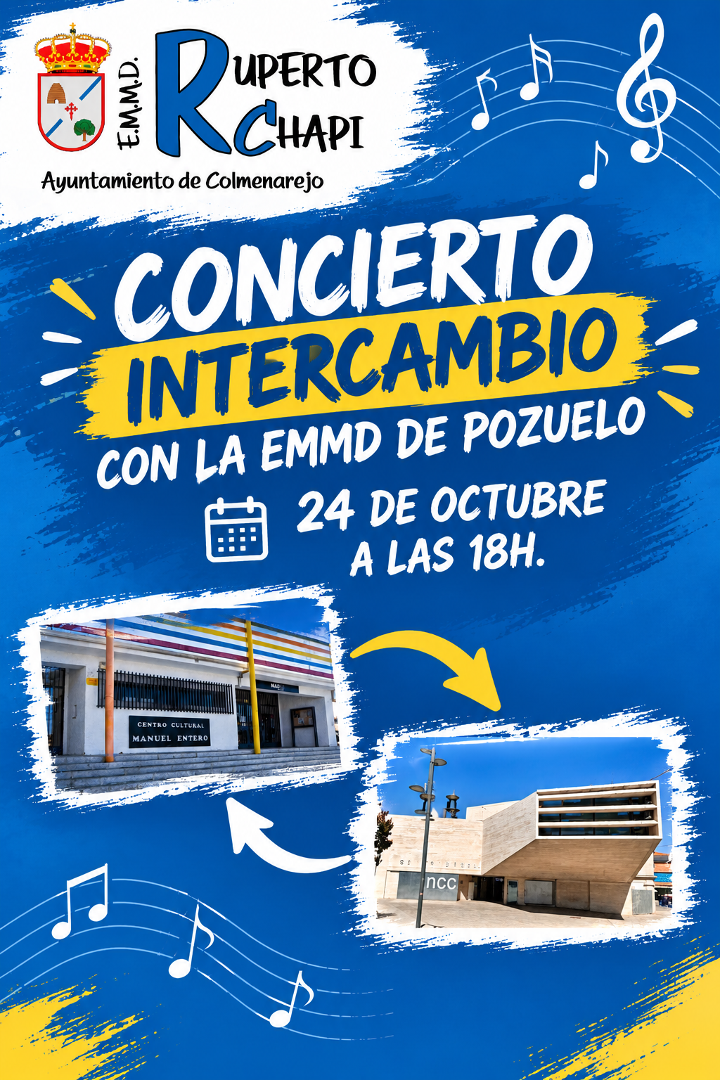 Concierto gratuito de la Escuela de Música de Pozuelo en Colmenarejo el 24 de octubre