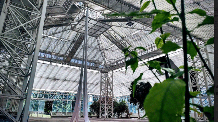 El invernadero del Jardín de la Vega, 2º centro de formación circense más grande de España