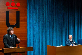 Milei participa en la apertura de una conferencia de economía en la URJC