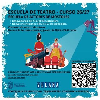Inscripciones abiertas para el curso 2026/27 en la Escuela de Actores