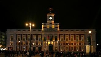 Espectáculo de videomapping en la Real Casa de Correos para dar la bienvenida a la Fórmula 1 en Madrid