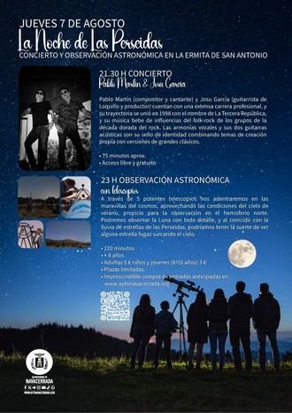 Disfruta de la mágica Noche de las Perseidas con música y astronomía en Navacerrada