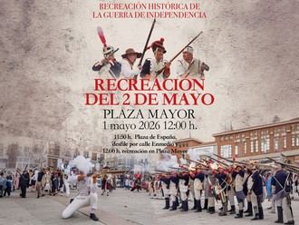 Recreación histórica de la Guerra de la Independencia en la Plaza Mayor mañana en Torrejón de Ardoz