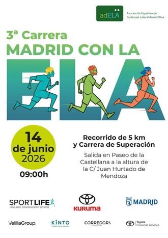 Carrera Madrid con la ELA se celebra este domingo en el Paseo de la Castellana