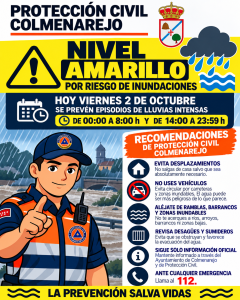Alerta por riesgo de inundaciones en Colmenarejo debido a lluvias intensas