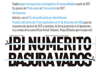 Fraccionamiento de impuestos municipales en 8 mensualidades a partir de 2027
