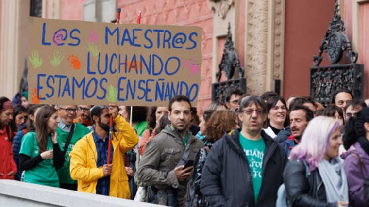 Imagen de una protesta de profesores