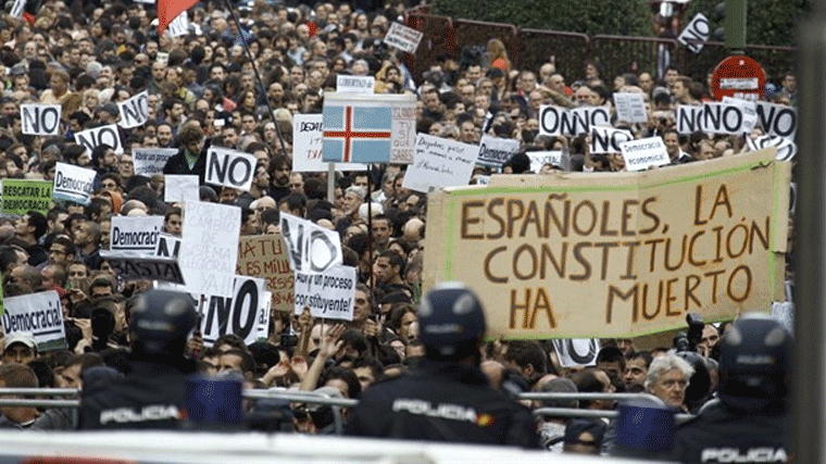 La `Ley Mordaza´ prevé multas de hasta 30.000 € por manifestarse ante el Congreso