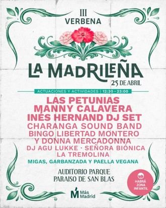 Más Madrid organiza la III Verbena La Madrileña en el Parque Paraíso