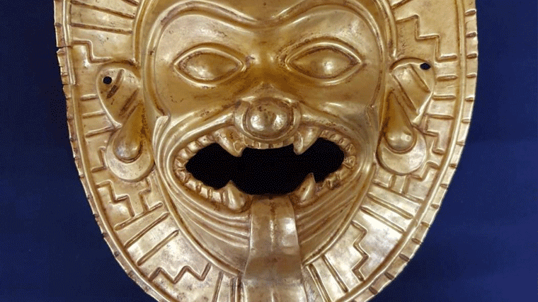 Incautada una máscara de oro precolombina expoliada en Colombia