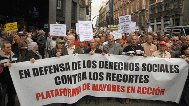 Los mayores tomarán este sábado las calles de Madrid en defensa del sistema público de pensiones