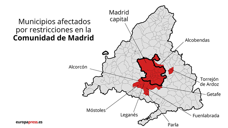 Medidas restrictivas que rigen en la capital y nueve municipios de la región