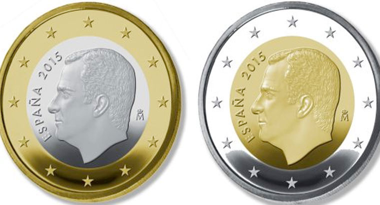 Comienzan a distribuirse las primeras monedas de 1 y 2 € de Felipe VI