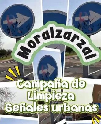 Intensifican la limpieza de señalización urbana para mejorar la seguridad en Moralzarzal