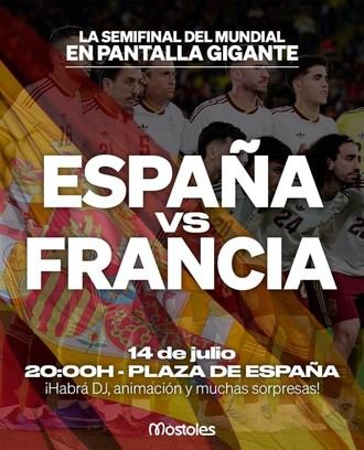 Pantalla gigante en la Plaza de España para el partido España-Francia del Mundial 2026