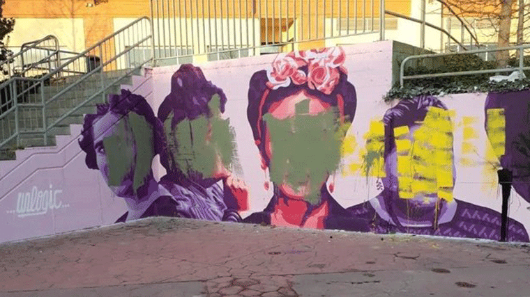 Vandalizada la réplica del mural de Ciudad Lineal pintada en Getafe