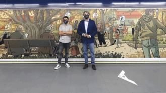 Un mural en la estación de Metro de Plaza de Castilla homenajea a los mayores