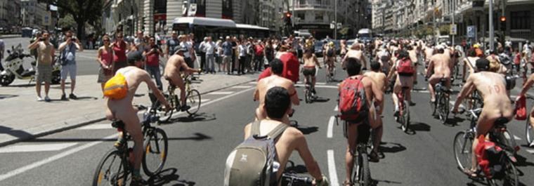 Los nudistas tomarán las calles de Madrid en una marcha ciclista