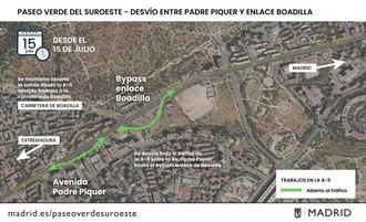 Desvío de tráfico en la A-5 por obras entre Padre Piquer y Boadilla
