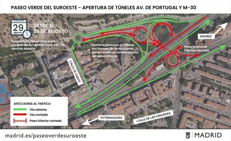 Se reabre el acceso al túnel de la M-30 tras las obras en la A-5