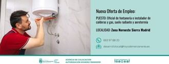 Oportunidad laboral: Se busca fontanero con experiencia en la Sierra Noroeste de Madrid