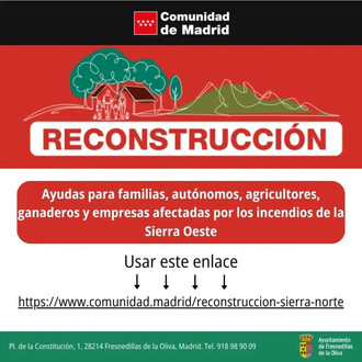 Nuevas ayudas de la Comunidad de Madrid para afectados por incendios en la Sierra Oeste