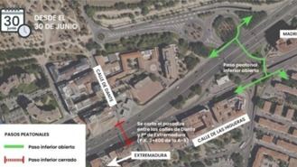 El último paso peatonal de las obras de A-5 cierra este lunes tras demolerse el paso inferior del enlace de Boadilla