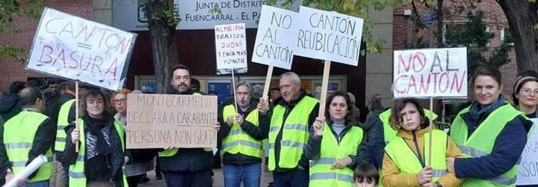 Protesta de vecinos y vecinas de Montecarmelo en la Junta de Fuencarral-El Pardo. Imagen, FRAVM