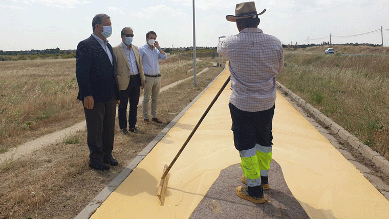 Partida visita las obras de reparación de la senda ciclable de `Los Pocillos