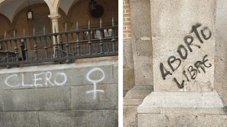 Realizan pintadas ofensivas en varias parroquias del centro de Madrid