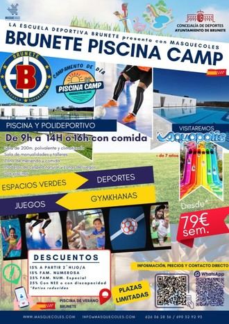 Campamento de verano en la piscina municipal de Brunete
