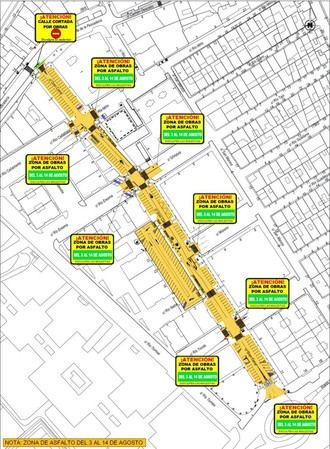 Corte de tráfico por asfaltado en el área de Gran Canal desde el 3 de agosto