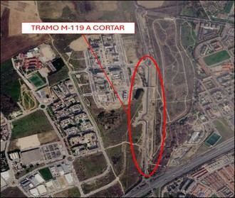 Corte de tráfico en la M-119 por obras en la Avenida de Camarma