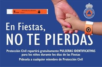 Reparto gratuito de pulseras identificativas para niños en las fiestas patronales