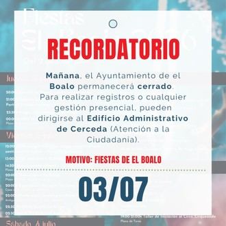 Cierre del Ayuntamiento por Fiestas Locales y Alternativas para Trámites