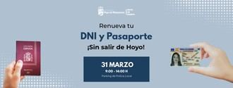 Renovación de DNI y Pasaporte en Hoyo de Manzanares el 31 de marzo