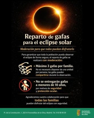 Reparto controlado de gafas para el eclipse solar