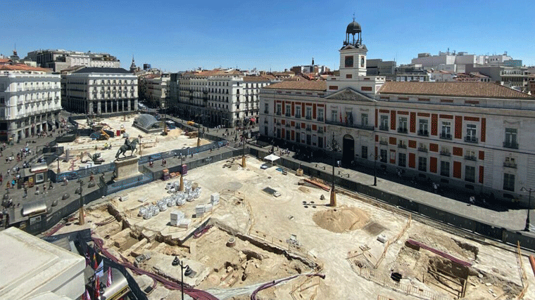 Hallados restos arqueológicos en las obras de remodelación de la Puerta del Sol